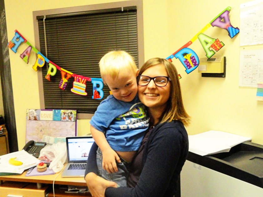 Colton brought a Happy Birthday sign for me for the day!